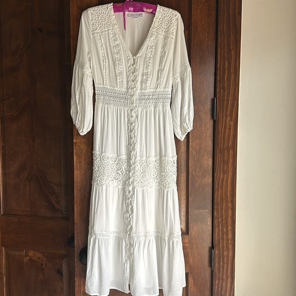 Crochet Embroidered Boho Maxi Dress - Picture 9 of 10